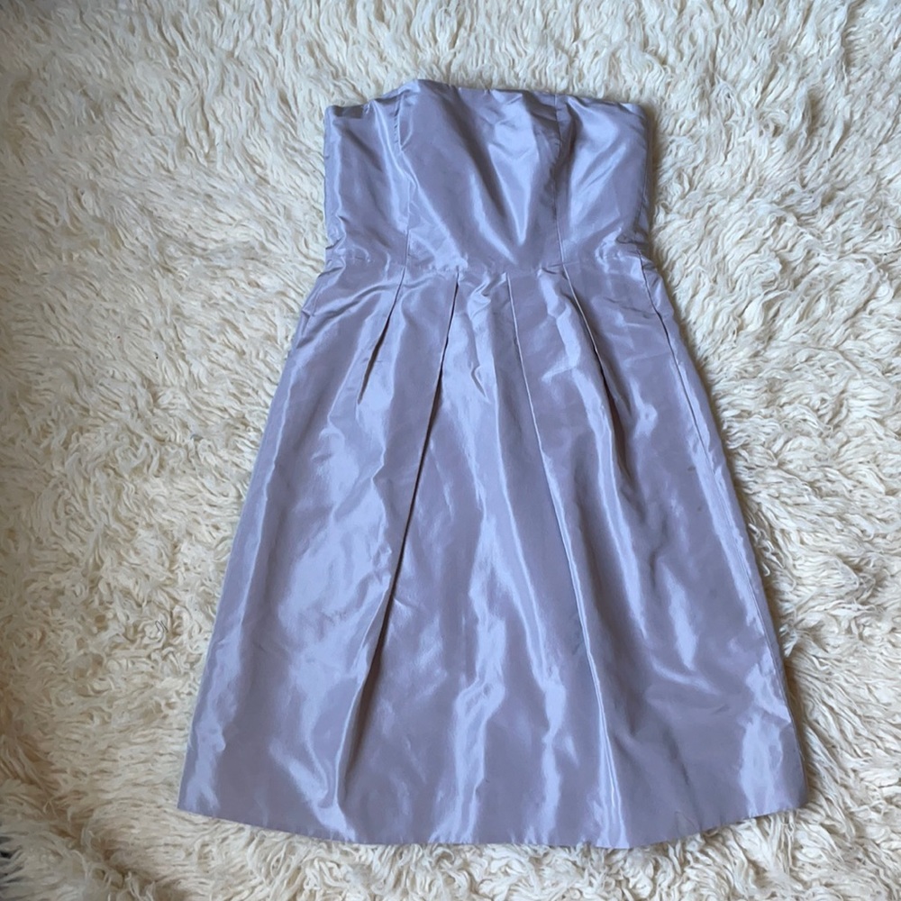 J Crew Silver Strapless Dress Sz 0